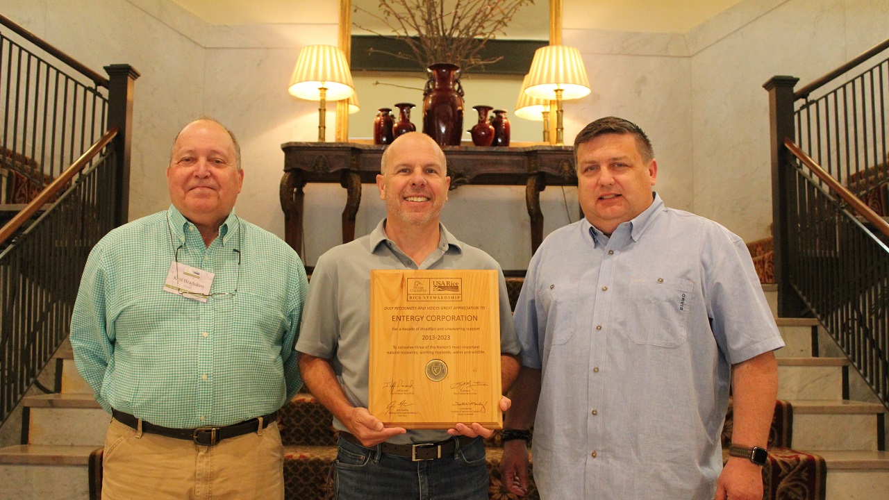 Ken Bradshaw, Chad Eschete & Keith Smallwood, Entergy's eTech team at the Rice Stewardship Summit